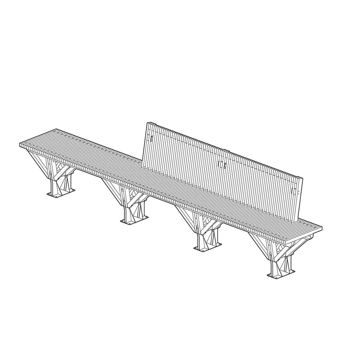 EBa01 – bancs droit et courbe
